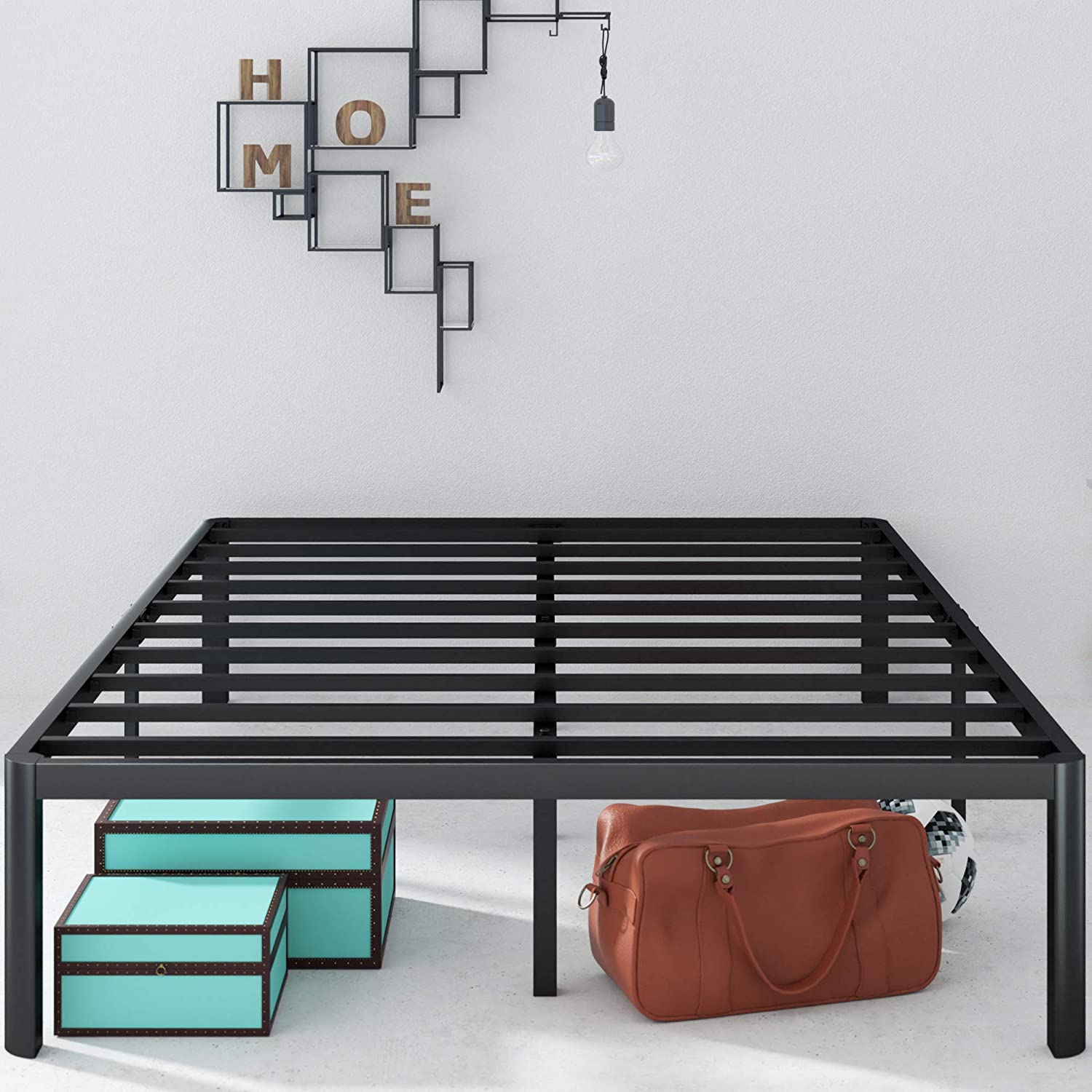 Giường Sắt Thông Minh Zinus Van 40Cm Siêu Chắc Chắn Với Góc Bo Tròn - Metal Platform Bed Frame with Steel Slat Support