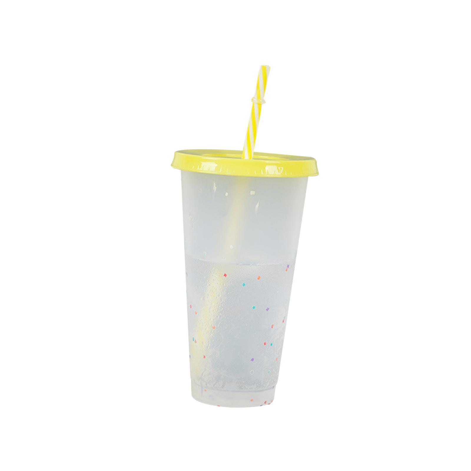 Color Changing Coffee Cup with Lids Portable Cold Drink Tumbler Drinking Mug