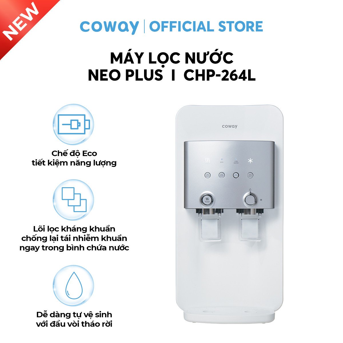 Máy lọc nước nóng lạnh Coway Neo Plus CHP-264L - Hàng chính hãng