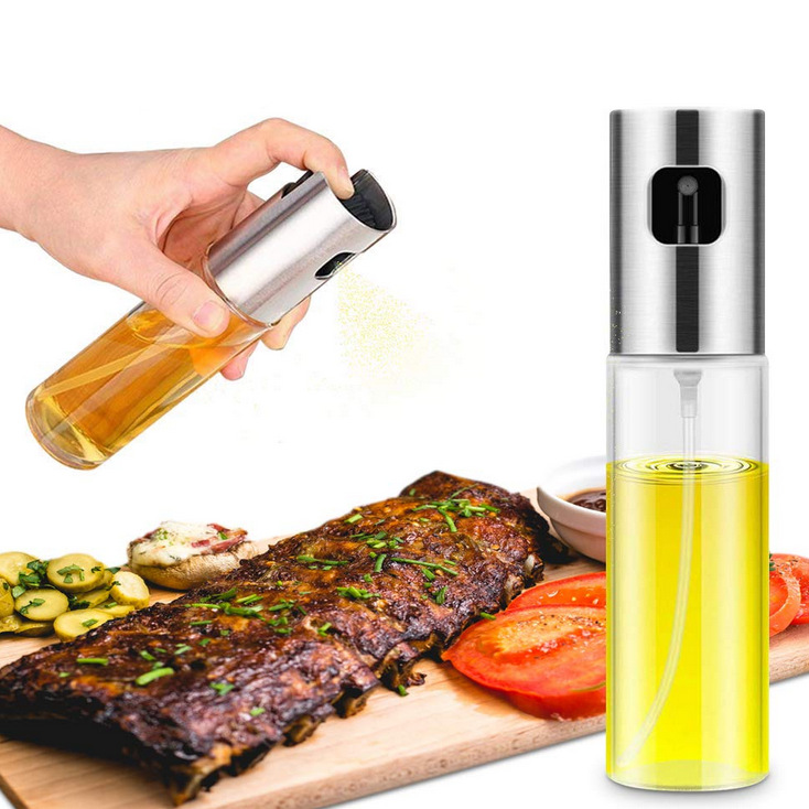 Bình xịt dầu ăn thủy tinh 100ml cho các món nướng BBQ đỡ bị khô thiết kế dạng phun sương tiện lợi thiết kế nhỏ gọn SALE SẬP SÀN