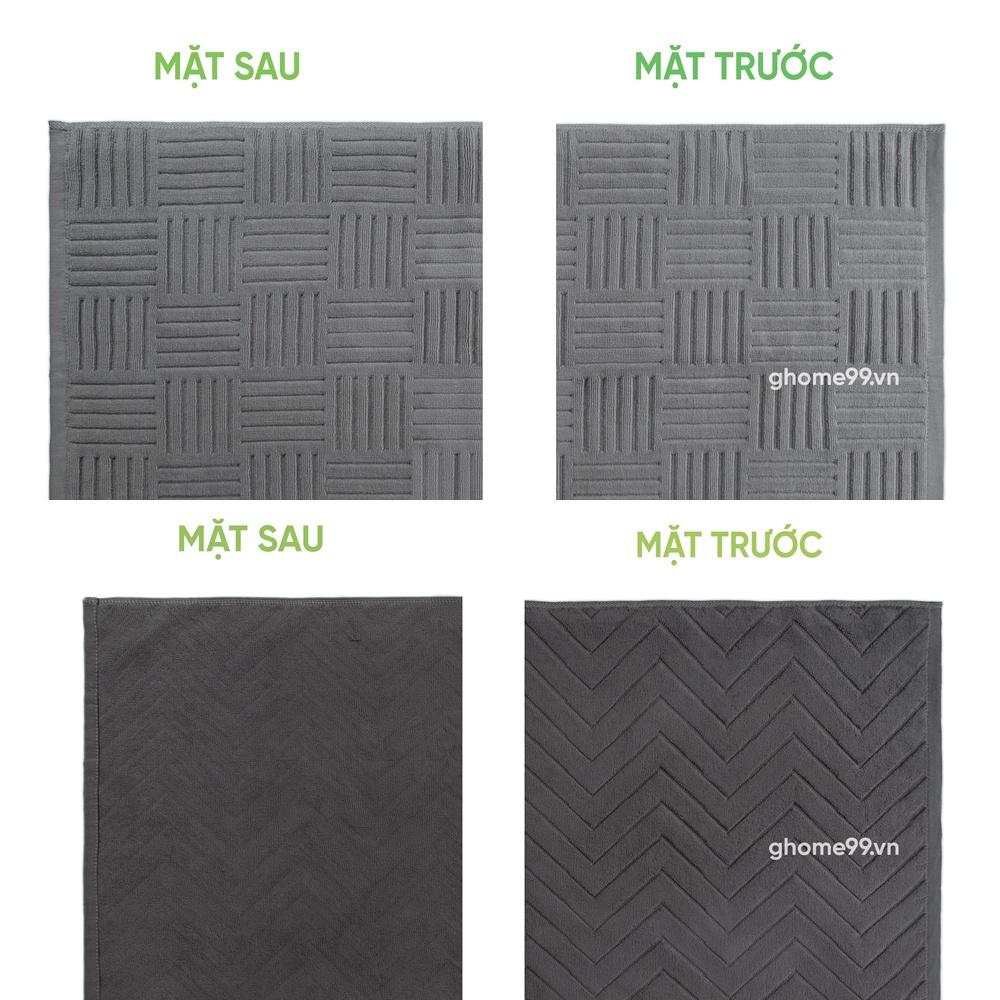 Thảm lau chân sợi vải cotton cao cấp Ghome, thảm cửa, thảm nhà vệ sinh chống trượt thấm hút nước cực tốt TC22M1
