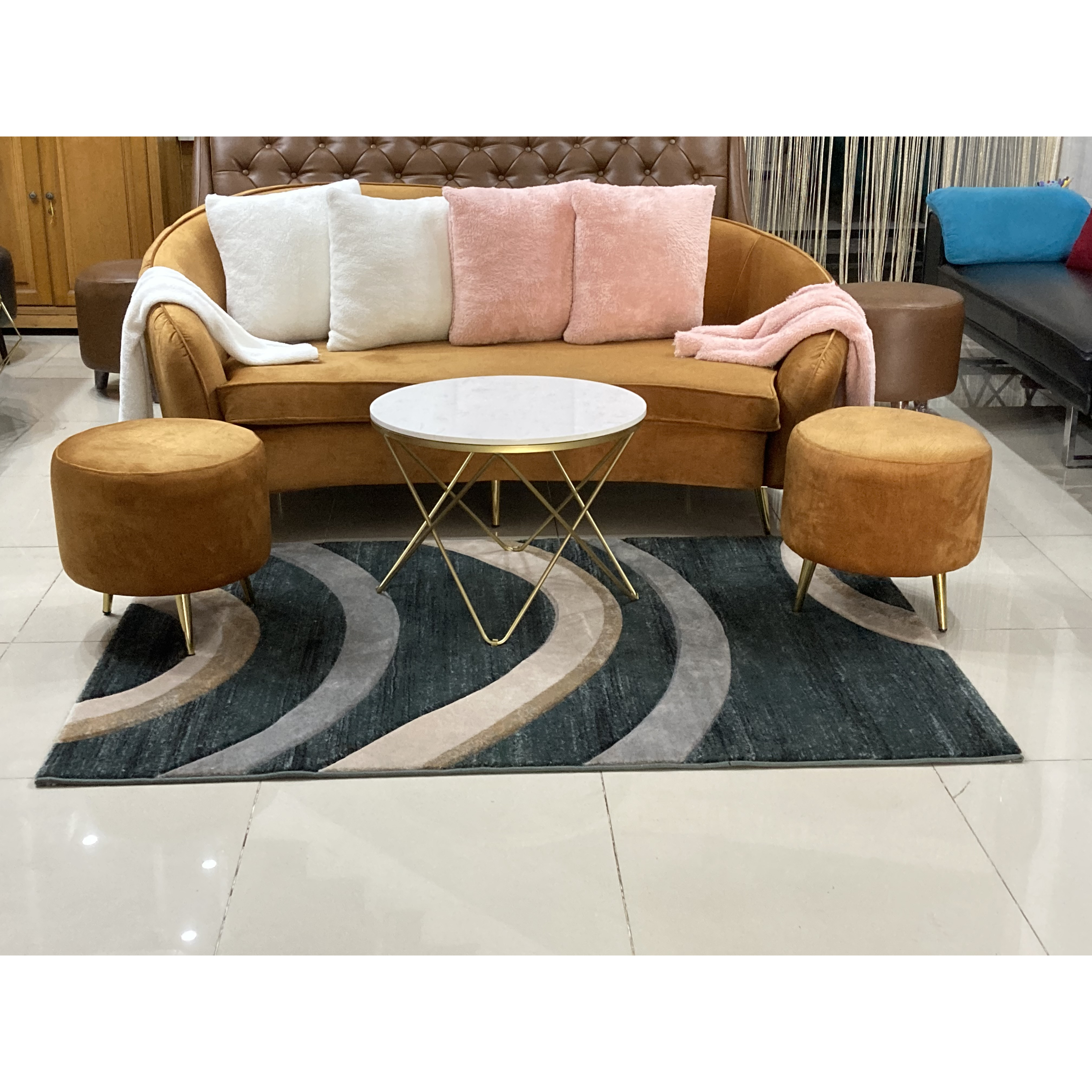 sofa băng +2 đôn ,tặng kèm 4 gối