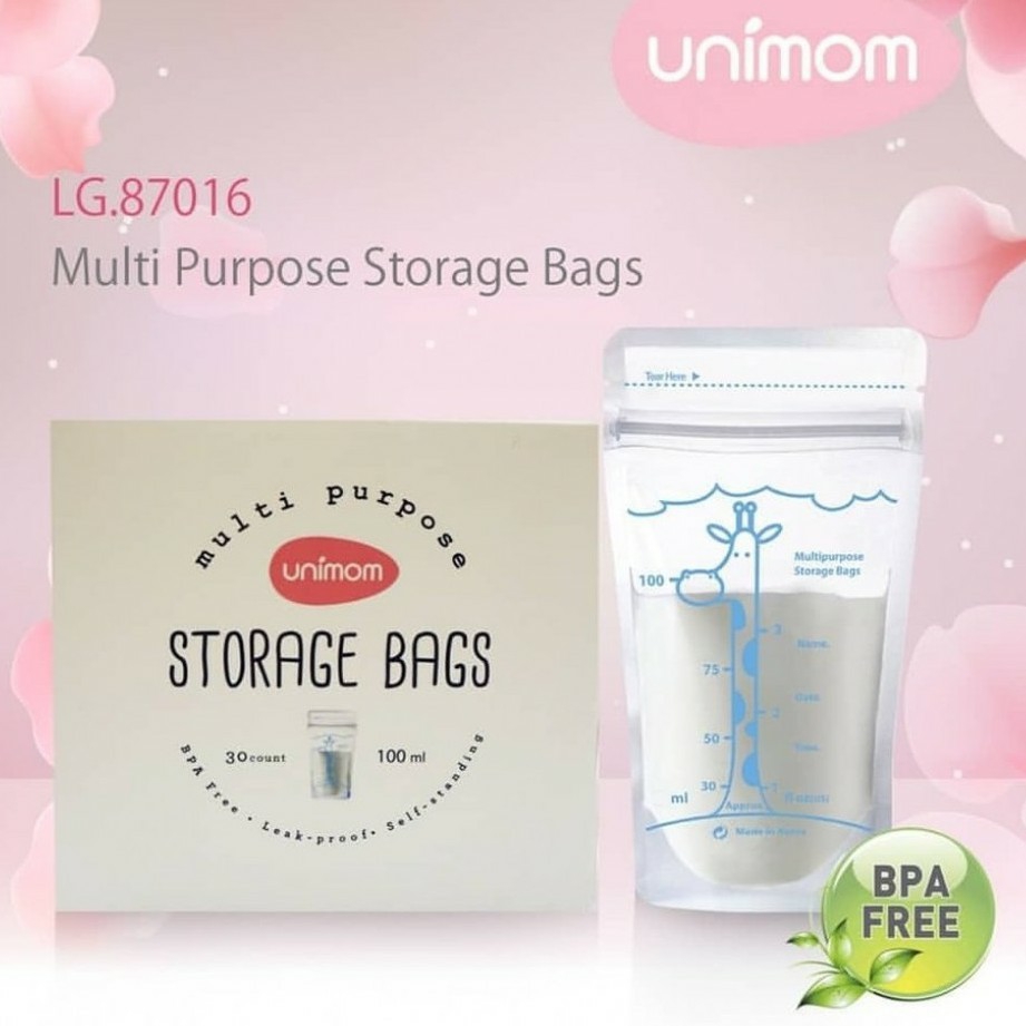 Túi trữ sữa đa năng Unimom 100ml loại 30 túi/ hộp