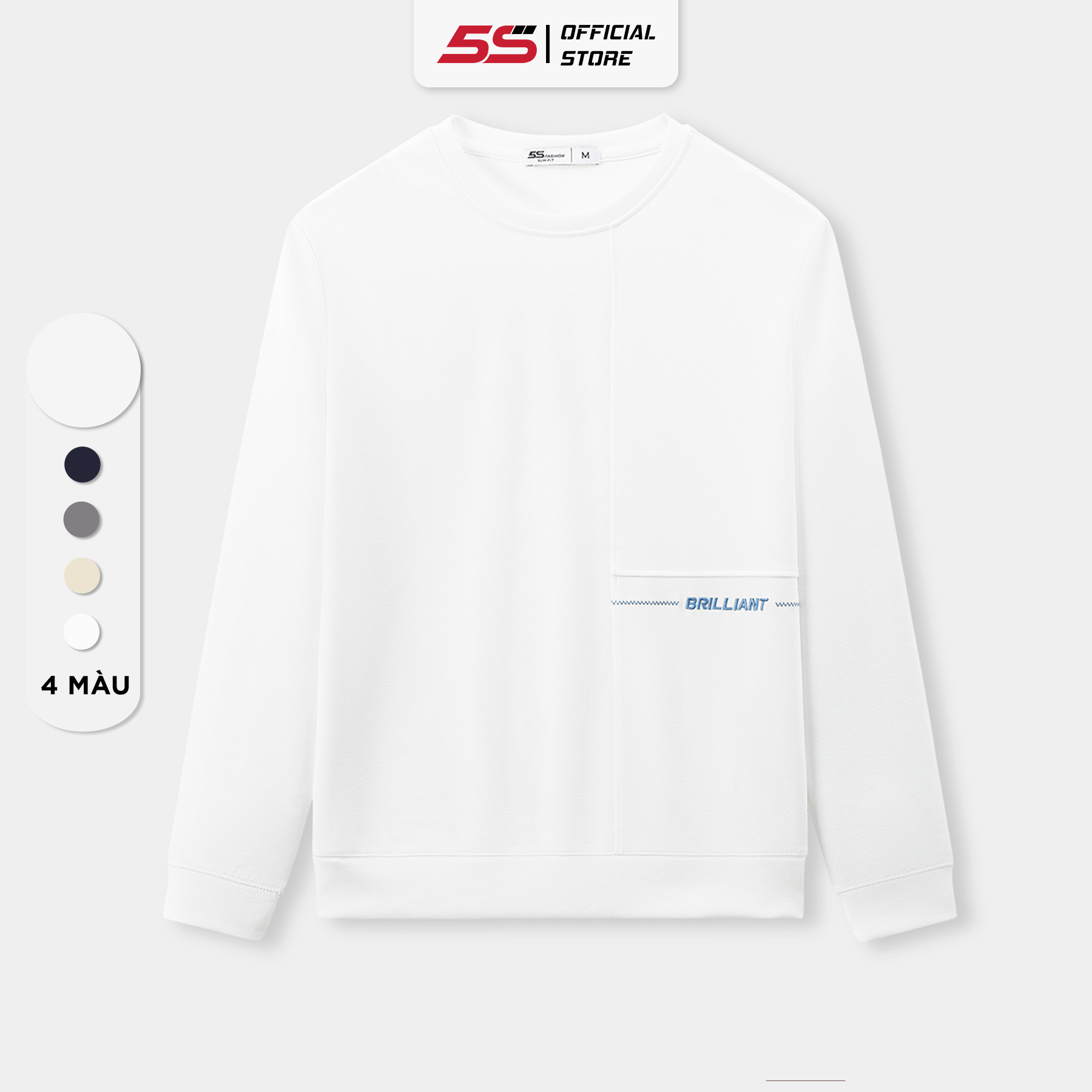 Áo Sweater Nam 5S FASHION Chất Nỉ Dày Dặn, Phom Ôm Vừa Vặn, Họa Tiết Thêu Nổi Bật, Màu Sắc Dễ Mặc
