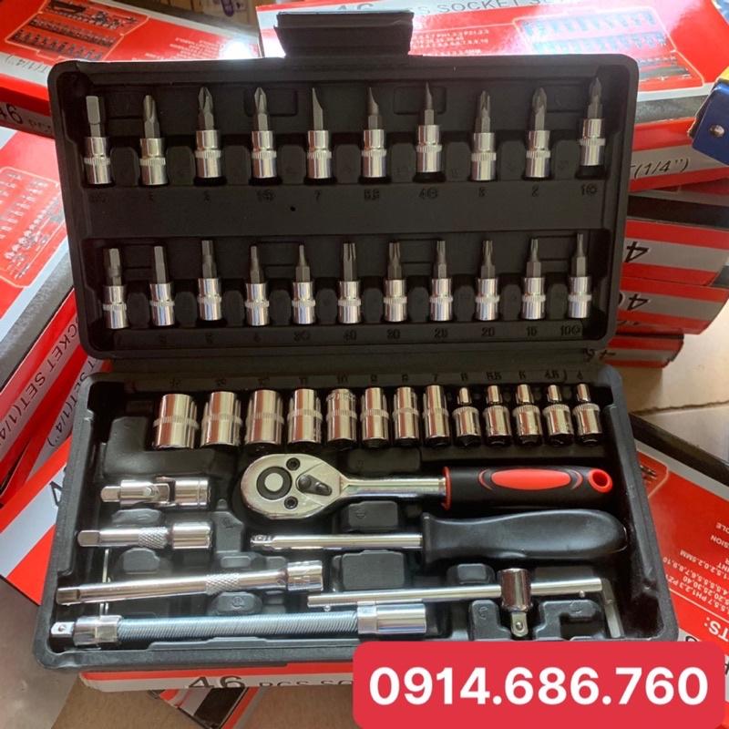 Bộ tuýp vặn 1/4 đa năng 46 chi tiết chuyên tháo nội thất HÀNG XỊN không toét, gãy