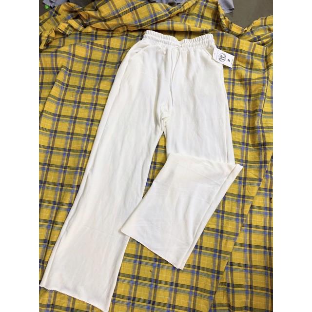 Quần jogger nữ rách line ống rộng dáng suông dài chạm gót 3 màu