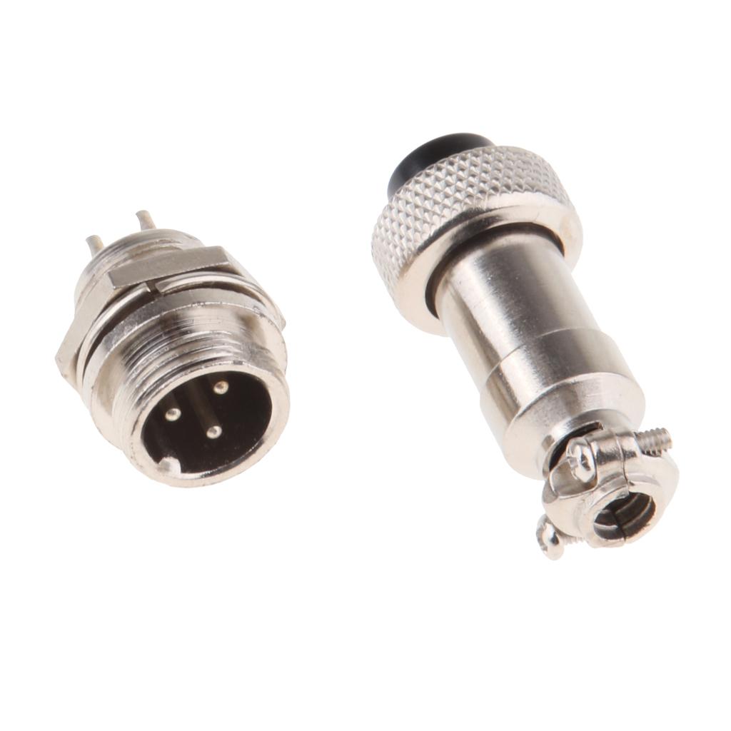 GX12 3Pin Waterproof Plug Socket Metal Aviation Wire Connector