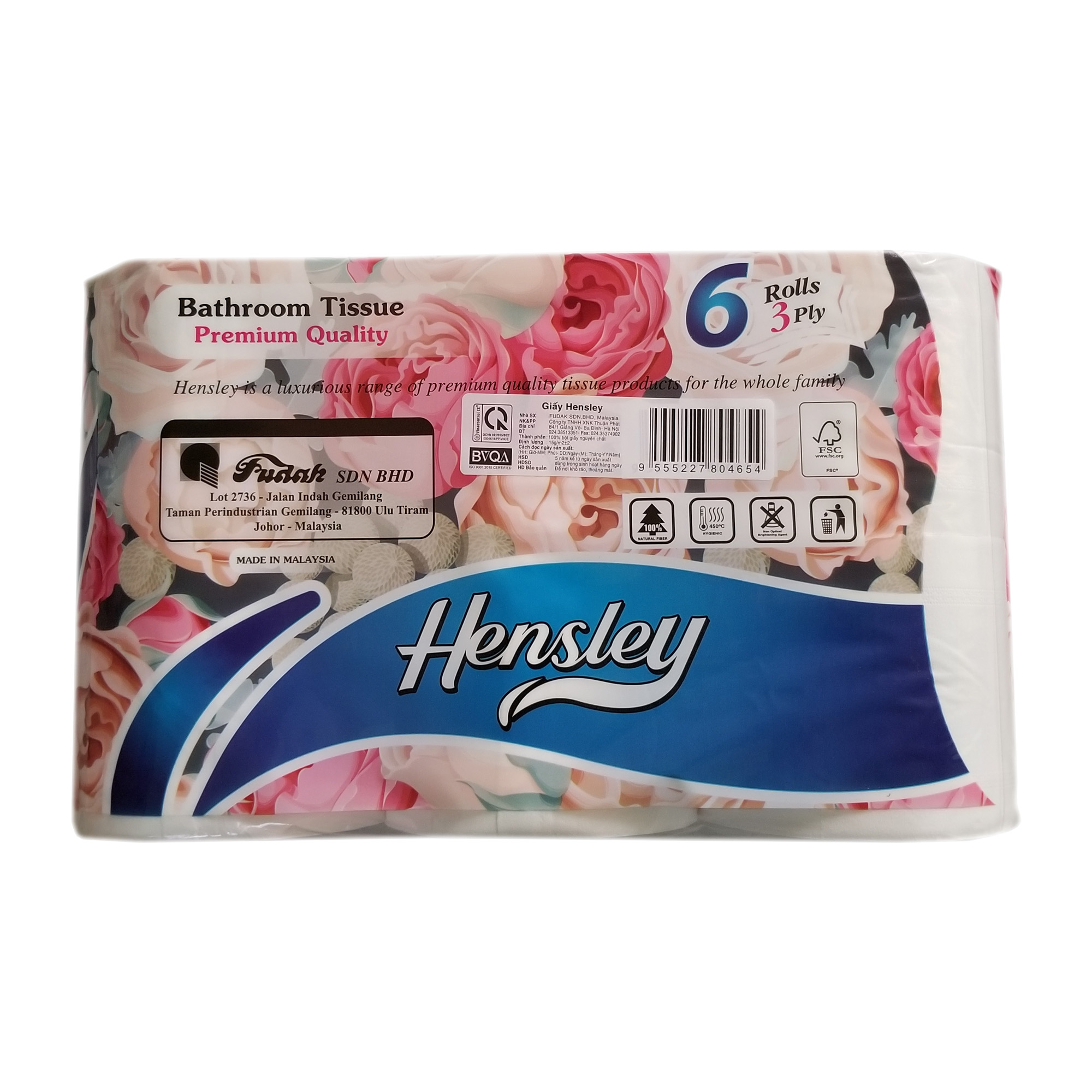 Giấy vệ sinh Hensley 6 cuộn