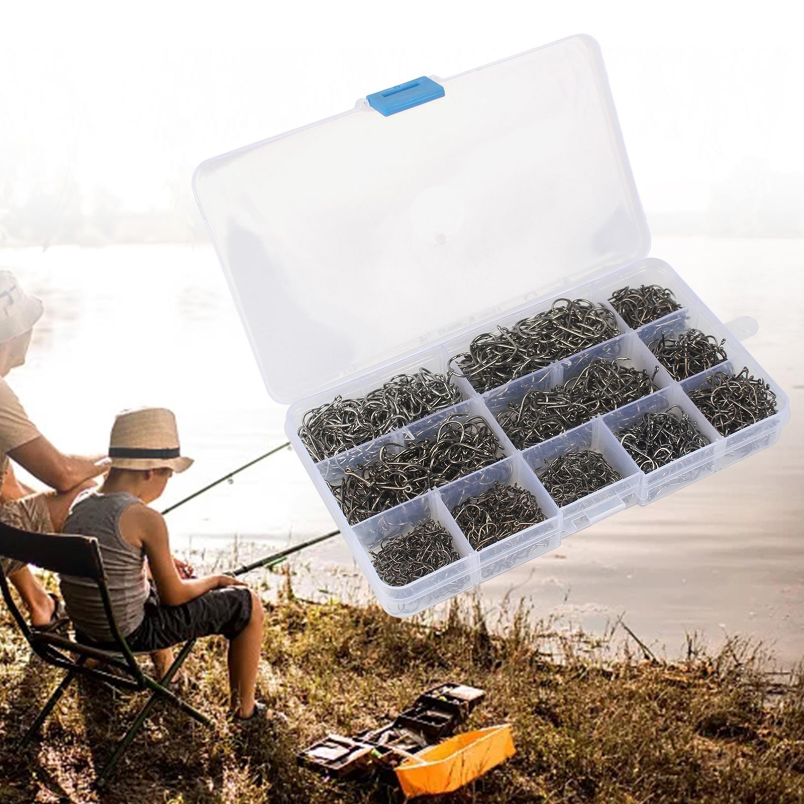 1600 Pieces Fishing Hooks Sea Fishing Fish Hooks Bass Weighted Hooks