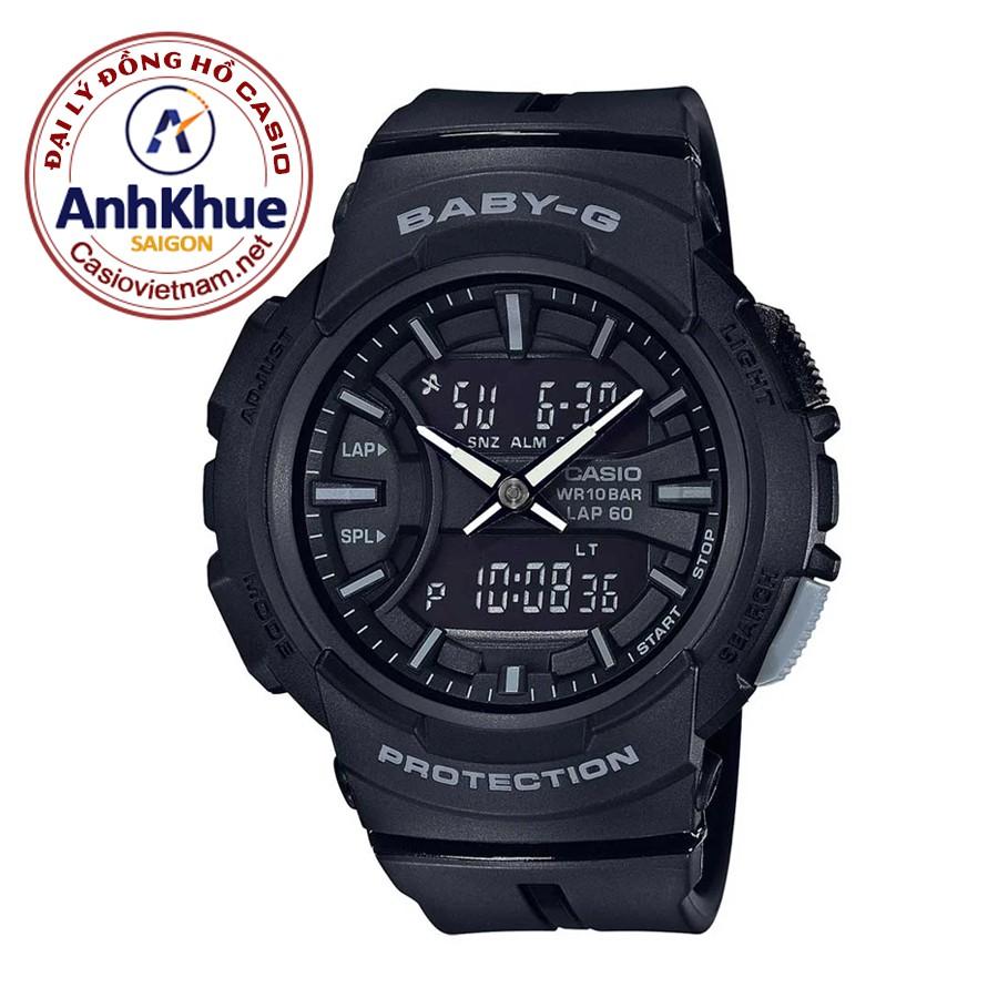 Đồng Hồ Nữ Casio Baby G BGS-100-1ADR Dây Nhựa Đen - Dòng Dành Cho Chạy Bộ