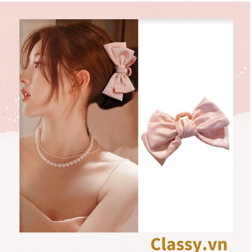 Kẹp càng cua, kẹp tóc Classy đính nơ bảng lớn, dễ tạo kiểu, không gây rụng tóc PK1554
