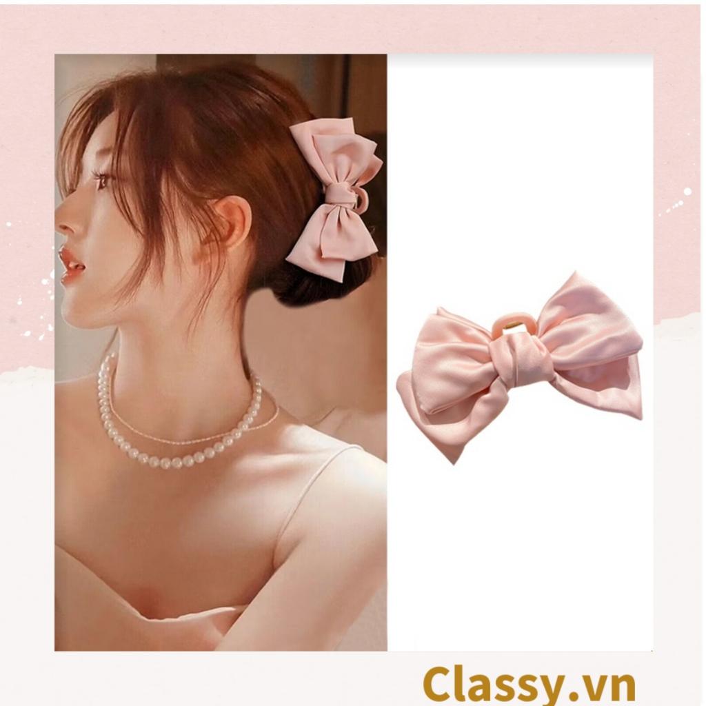 Kẹp càng cua, kẹp tóc Classy  đính nơ bảng lớn, dễ tạo kiểu, không gây rụng tóc PK1554