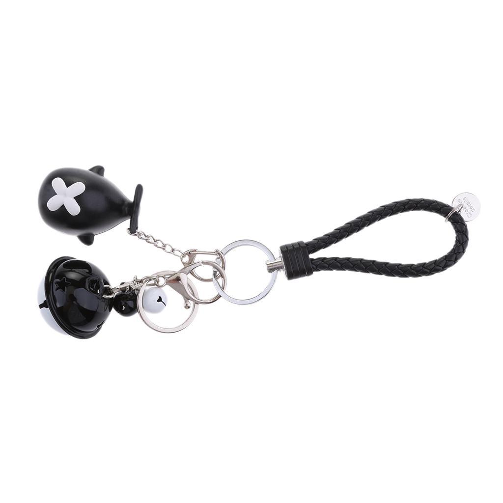 Creative Key Chain Shape Keyring LED Holder Hanging Type Black