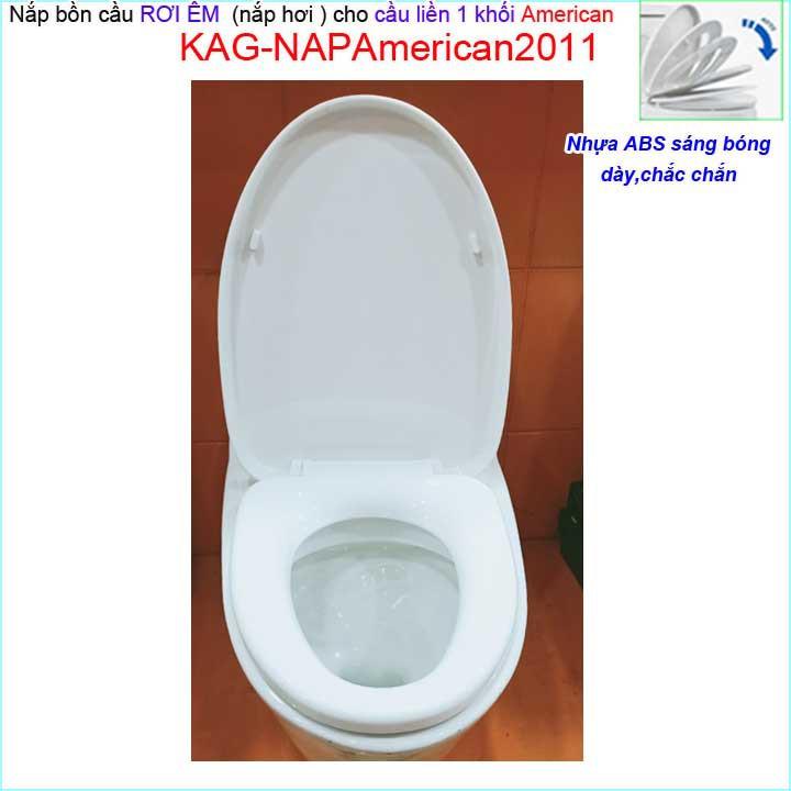 Nắp đậy cho bồn cầu 1 khối Amrerican VF2010- VF2011, nắp rơi êm bồn cầu khối KAG-NAP American2011 giá tốt chất lượng tốt