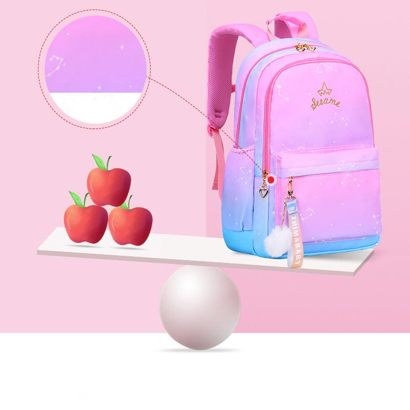 Cô Gái Mới Ba Lô Cho Trường Ba Lô Bé Gái Nylon Chỉnh Hình Học Túi Trẻ Em Sơ Cấp SCHOOLBAGS Cấp 1-6 Trẻ Em Mochila
