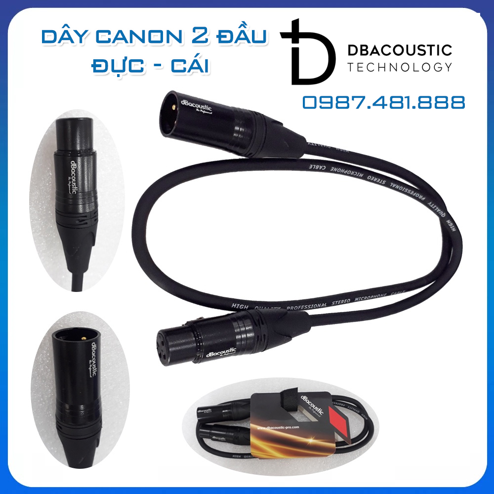 Dây canon 2 đầu dB acoustic dài 0.8m - Hàng chính hãng