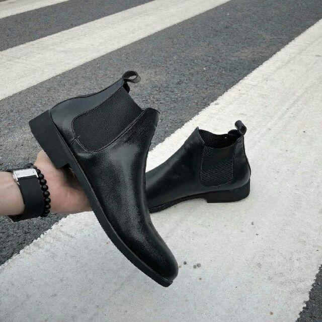 Giày Nam Cao Cổ Da Bò Chelsea Boots