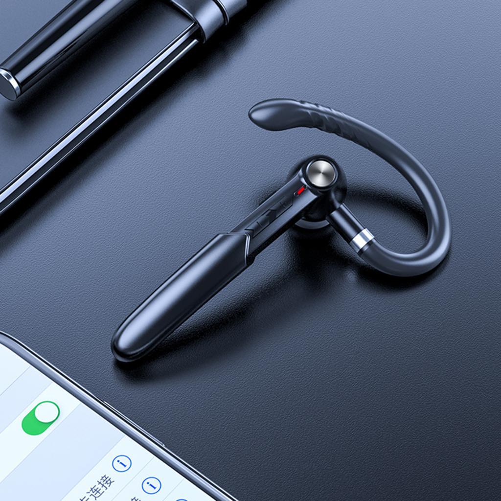 Single Wireless Bluetooth Handsfree Ear Hook Earphone Black
