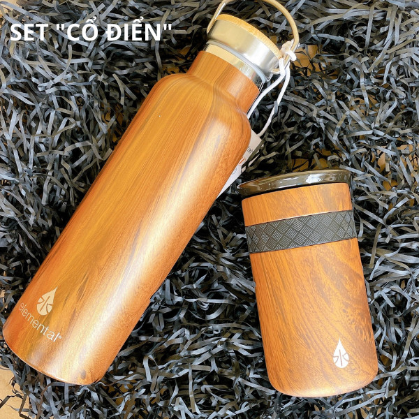 Bình giữ nhiệt Elemental cao cấp, set quà Cổ Điển,quà tặng ý nghĩa tặng người thân