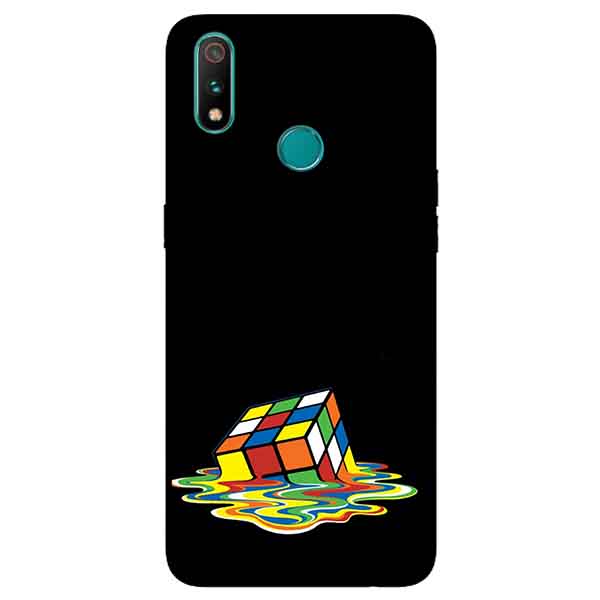 Ốp Lưng in cho Realme 3 Mẫu Rubik Màu Nước - Hàng Chính Hãng