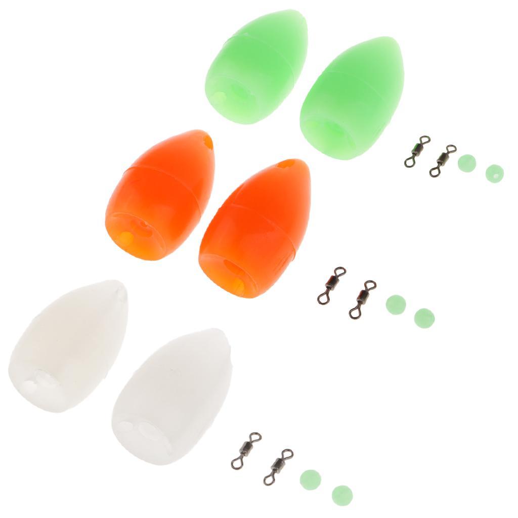 2pcs Bombarda Carp Coarse Trout Bass Sea Lure Fishing Tackle with Beads and Rolling swivels 2.8cm 3.2g