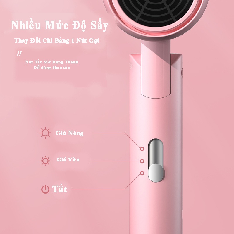 Máy sấy tóc mini TEKKIN TI-105 gấp gọn tạo kiểu tóc chuyên nghiệp công suất lớn 1000w - Hàng chính hãng