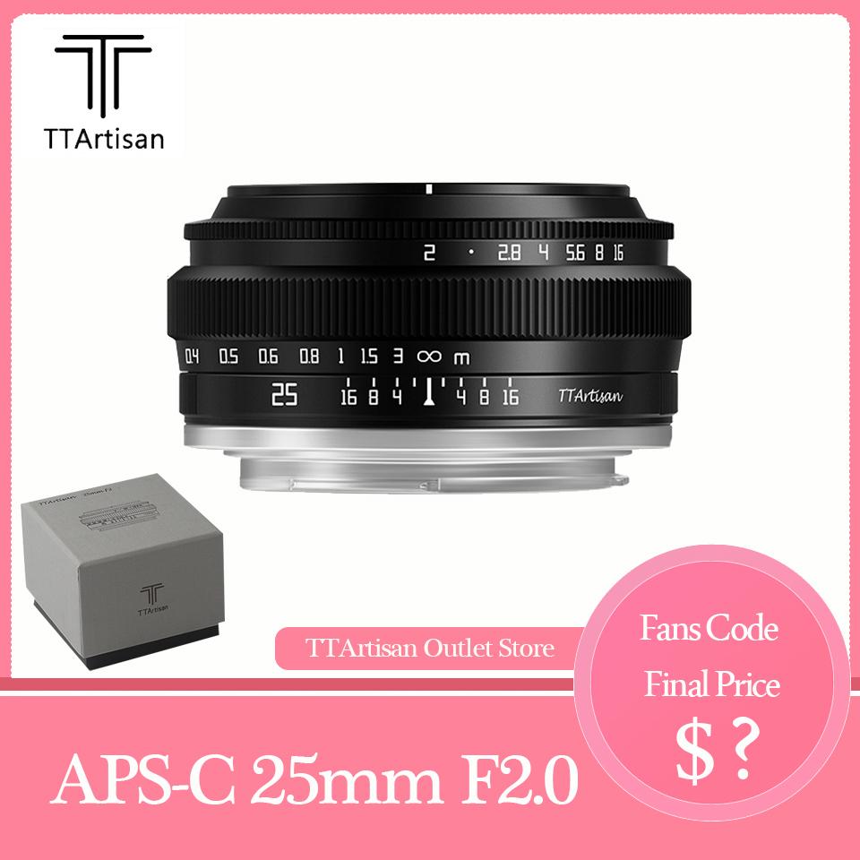 Ống kính máy ảnh chân dung TTArtisan 25 mm F2.0 APS-C MF cho Sony A6000 A7III A7S Fuji X-A1 Canon M1 Nikon Z6 Sigma FPL Leica T Loại giao diện: L-Mount