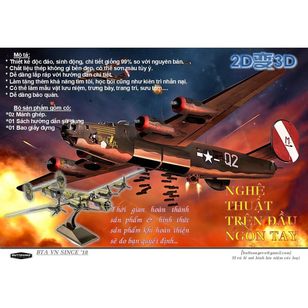 Mô Hình Lắp Ráp 3d Máy bay Ném Bom B-24 Liberator