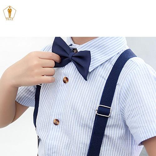 Set bộ gile bé trai TRAZ có 2 chi tiết, áo sơ mi, quần short phong cách Hàn Quốc đi chơi, sự kiện