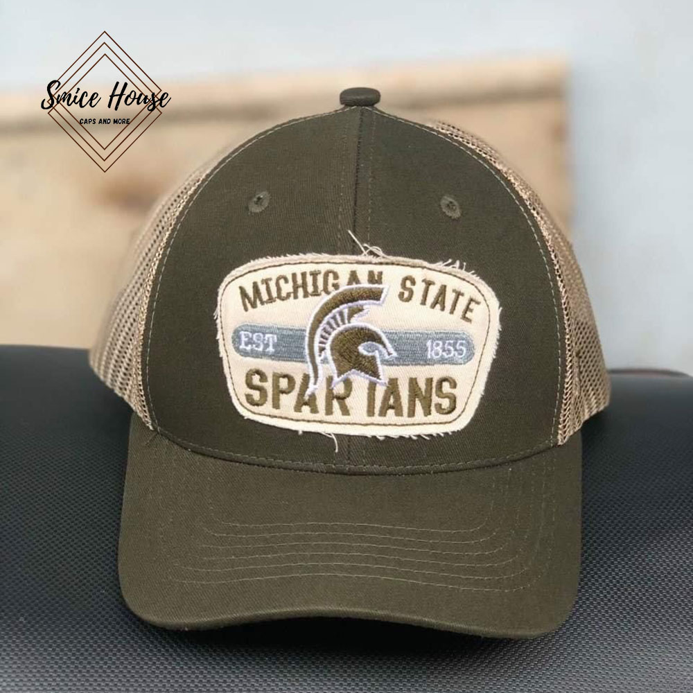 [ Đóng hộp] Mũ nón lưỡi trai American Michigan phối lưới cao cấp logo vuông khóa đồng có thể điều chỉnh size - Smice House