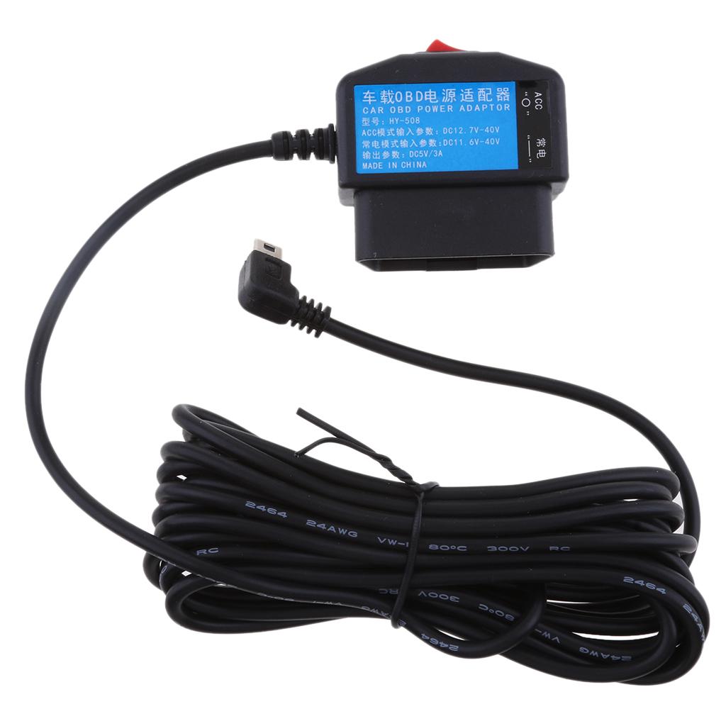 12/24V to 5V/3A Dash Cam / Car Video Recorder HardWire Kit DVR OBD Buck Line Free Shipping