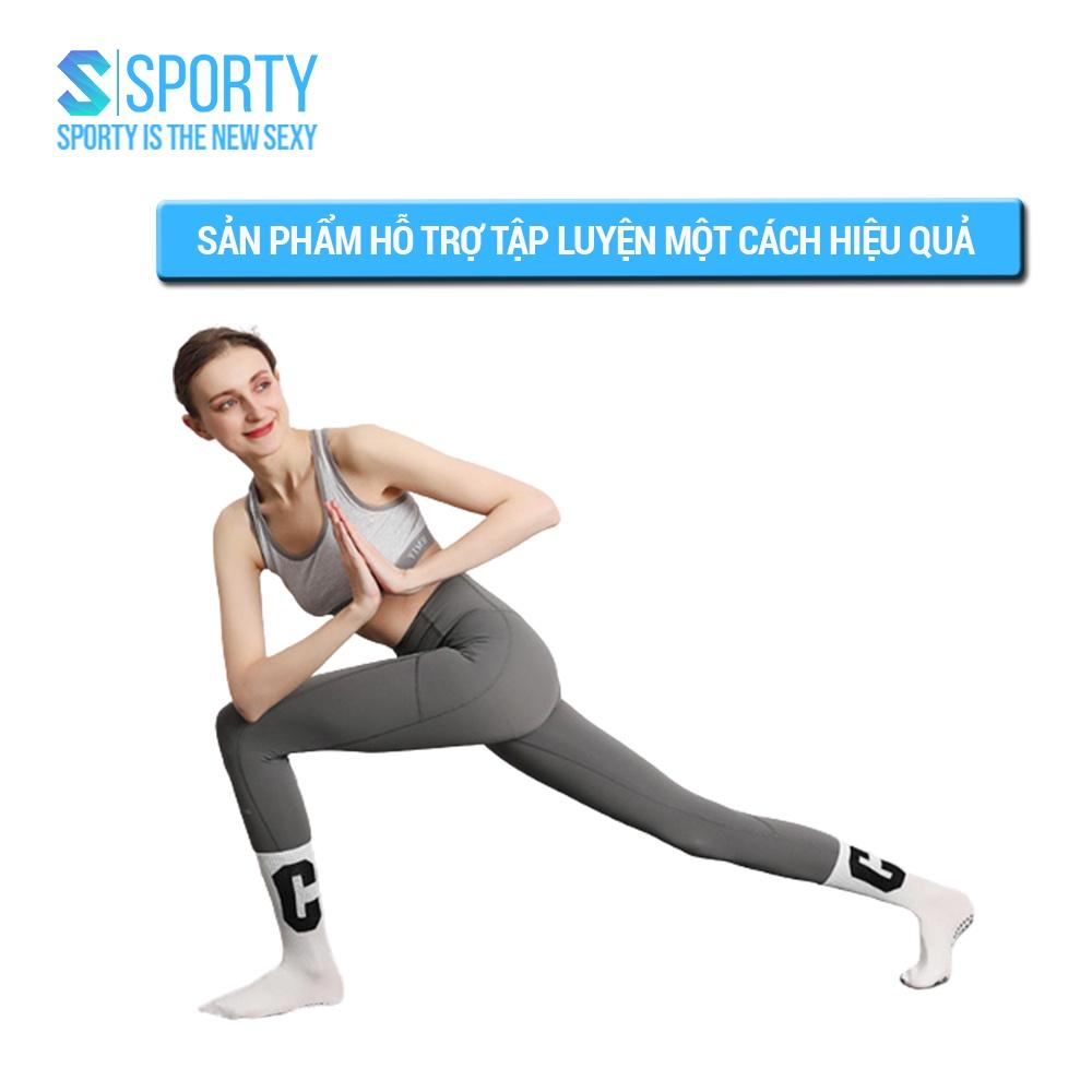 Tất Yoga Chống Trượt Cổ Cao vớ Yoga tập thể dục Chữ C chống trượt êm ái, tránh hôi chân, đảm bảo an toàn