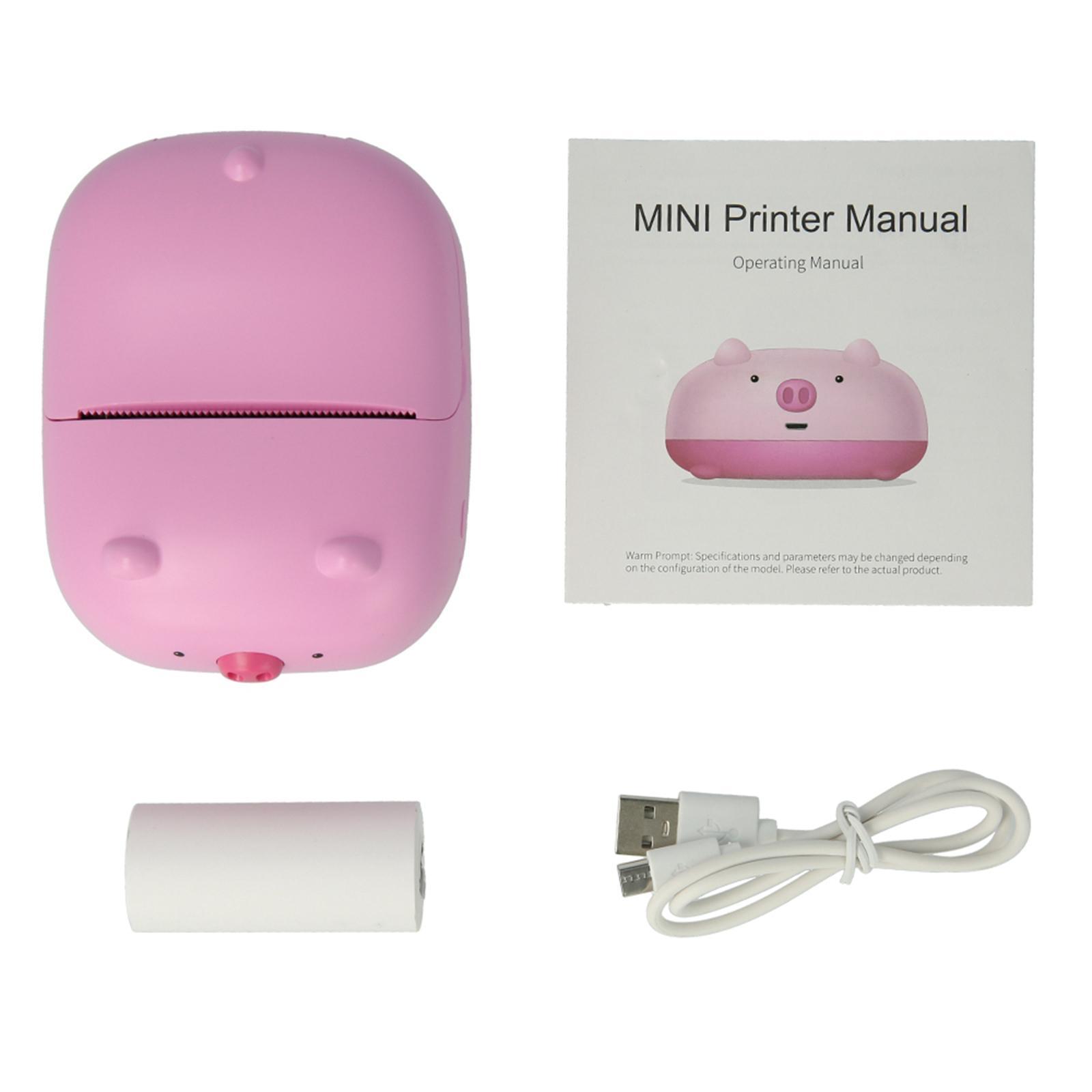 Cute Mini Wireless Pocket Printer 200dpi Thermal Printer Compatible for Journal, Organization, Study Notes Working Assistance, Photos Printing 57x30mm