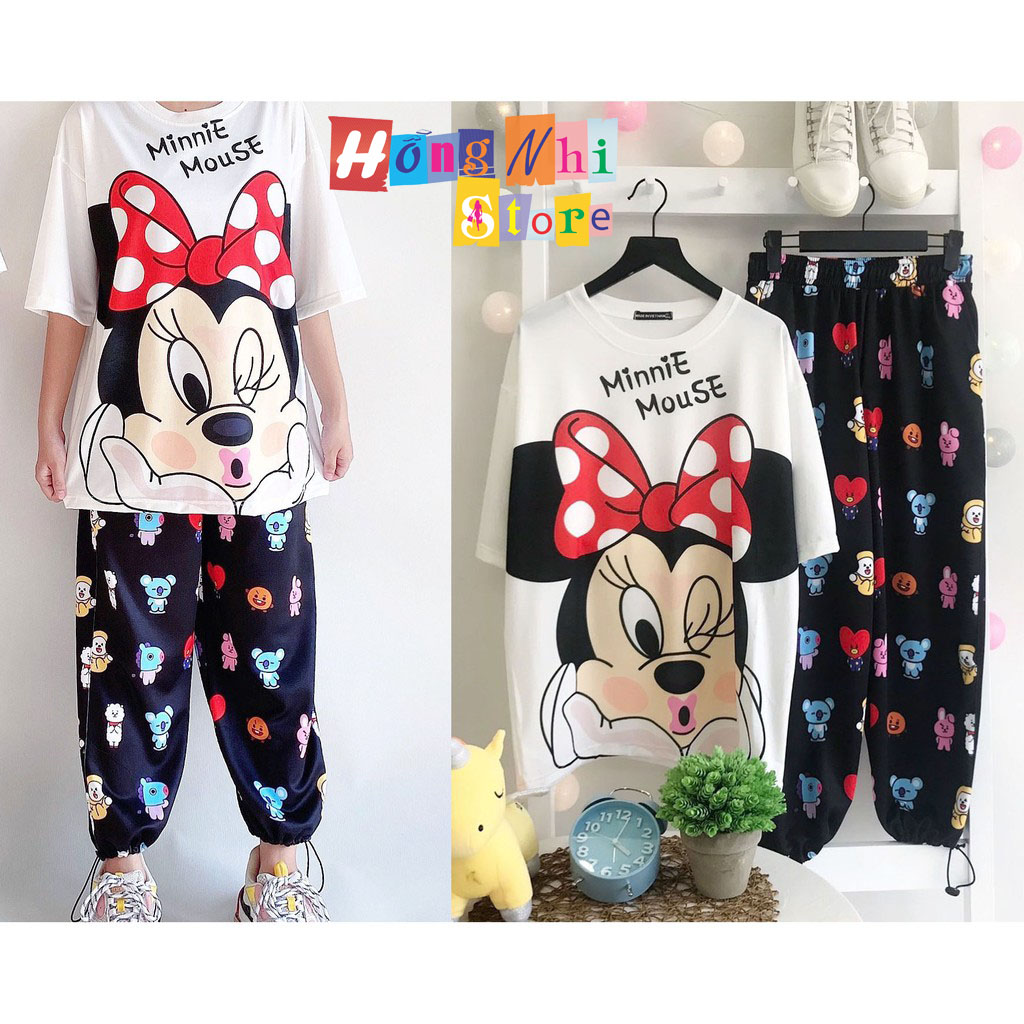 Quần  Jogger Cartoon Pant Unisex Quần Đen Quần Hoạt Hình Dài Lưng Thun Bo Lai - MM