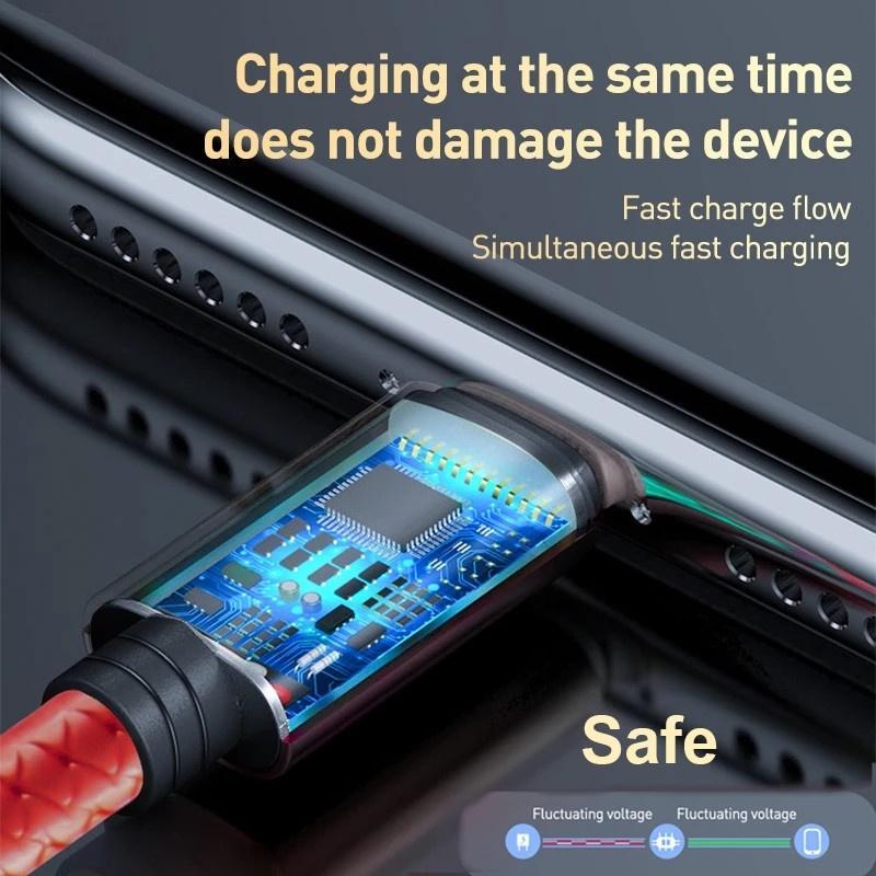 Dây Cáp Sạc Nhanh 3 Trong 1 Micro USB Type C Xiaomi Cho iPhone / Huawei