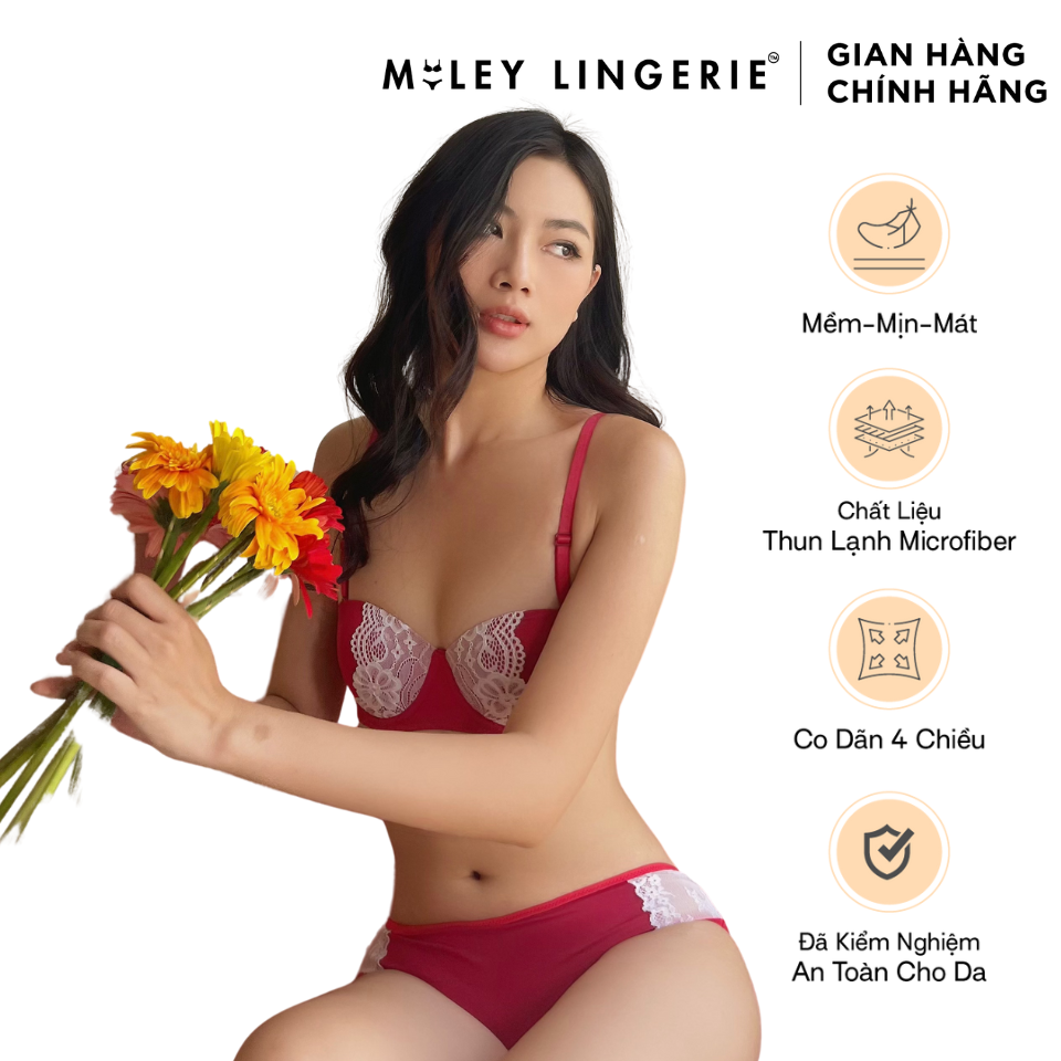 Áo Ngực Cúp Ngang Phối Viền Ren Miley Lingerie BRM04202