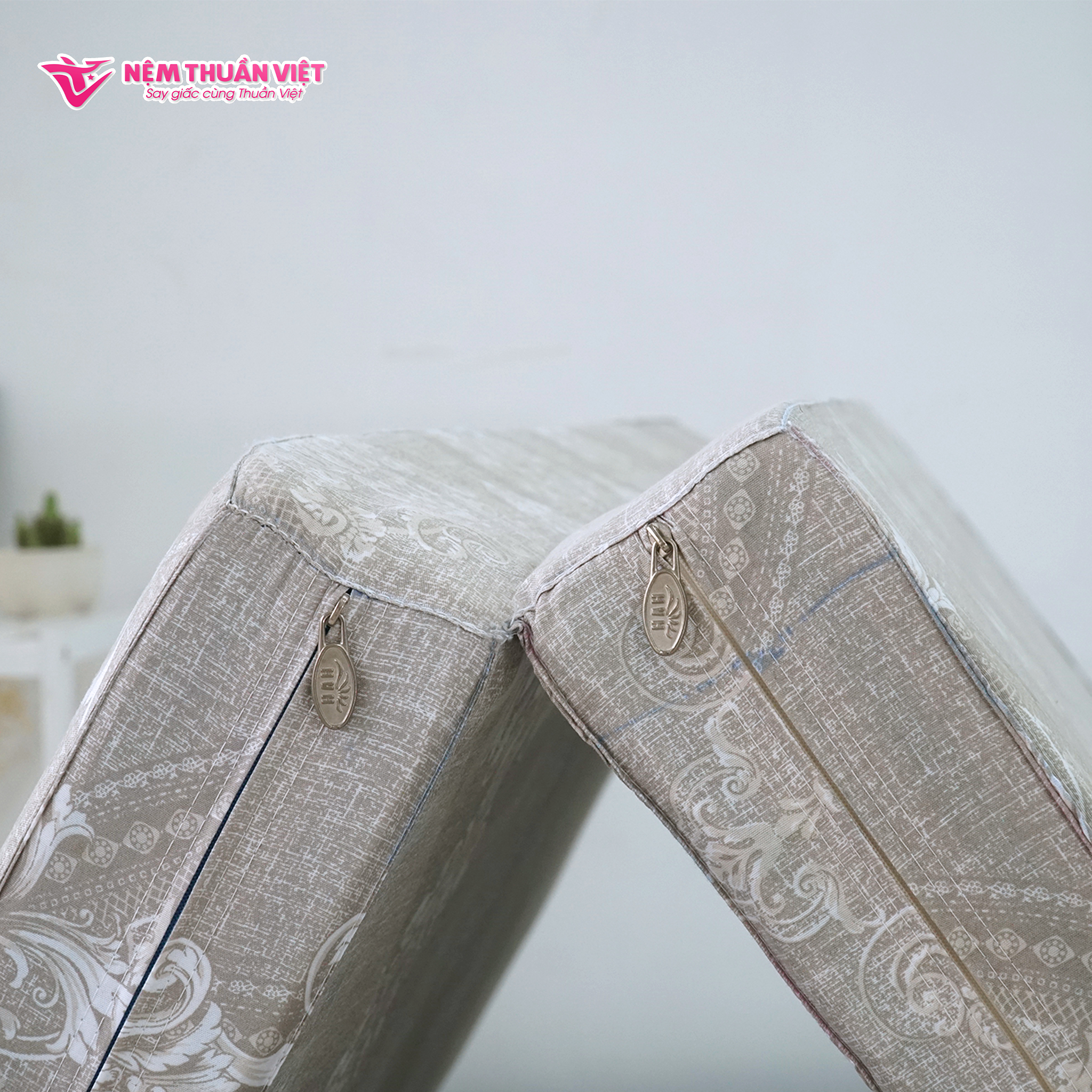 (1m8x2mx10cm) Nệm Bông Ép Gấp 3 Thuần Việt Dominic Cao Cấp, Thoáng Mát, Kháng Khuẩn, Nâng Đỡ Cơ Thể