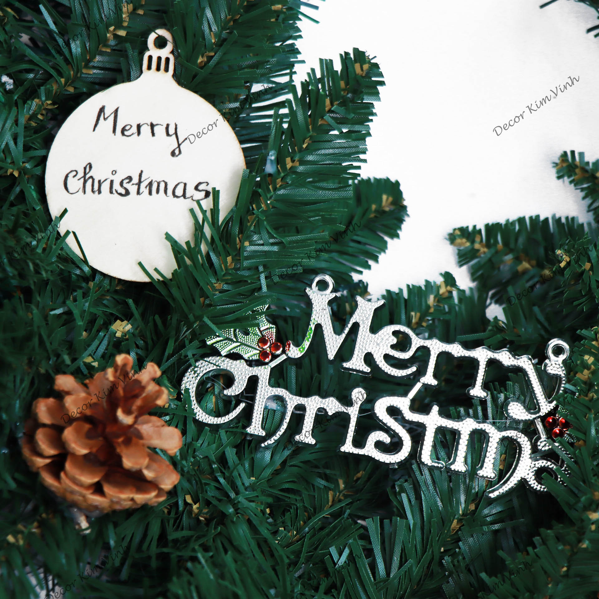 Dây Thông Lớn B7 Dây Thông 2.7m Nơ Merry Vàng Trang Trí Giáng Sinh