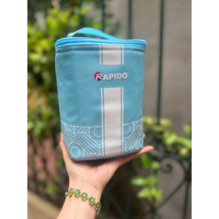 Bộ 3 bát thủy tinh 500ml có nắp kèm túi giữ nhiệt Rapido, hộp đựng thực phẩm thủy tinh chịu nhiệt cao - Hàng chính hãng