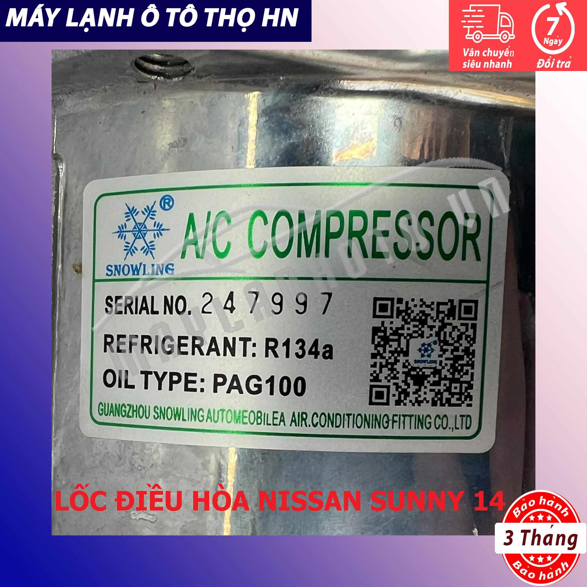 Lốc điều hòa Nissan Sunny 2012 2013 2014 hàng Trung Quốc 12 13 14