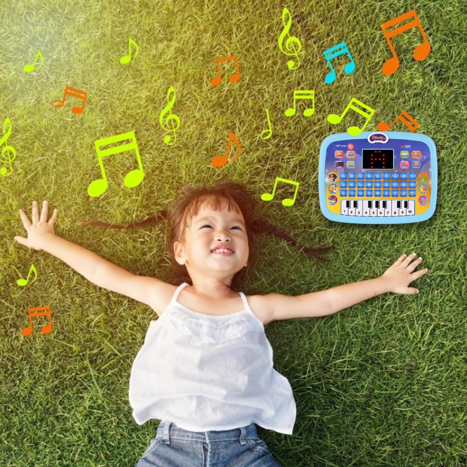 Early Educational Toy Learning Tablet Toddler Computer Toy with LED Screen Display 8 Learning Modes Gift for Age 3-6