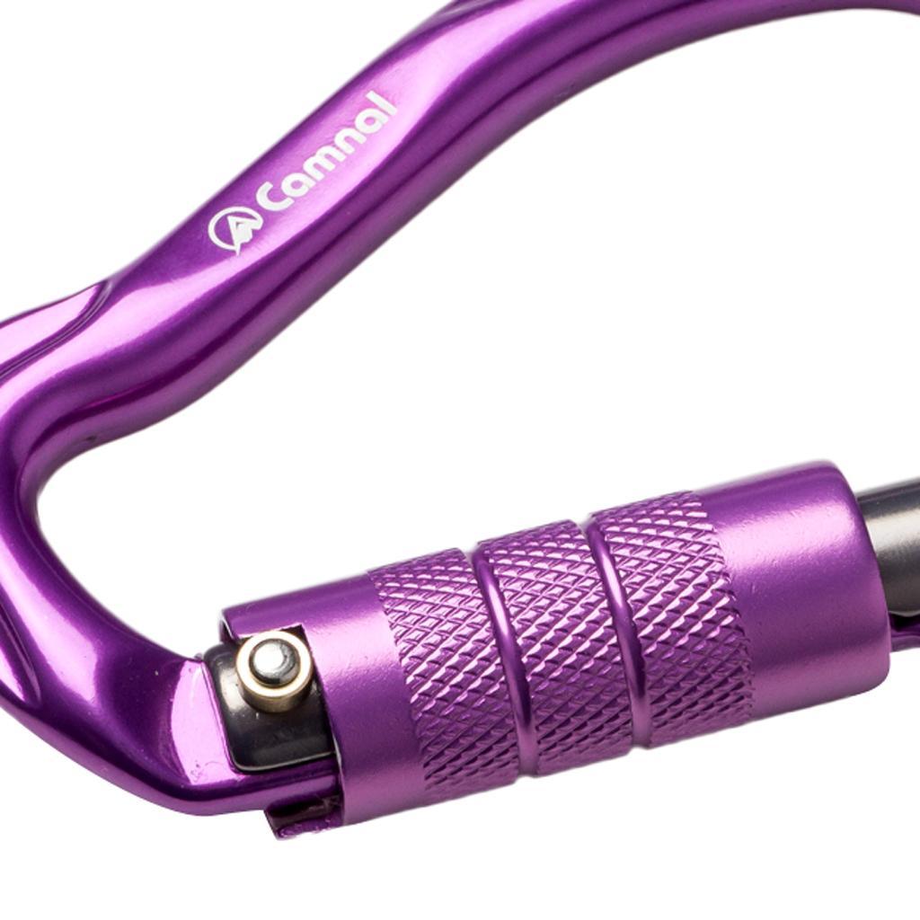 23KN Climbing Carabiner Mountaineering D Type Metal Clip Screw Lock