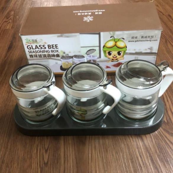 Lọ đựng gia vị bộ 3 và bộ 4 thuỷ tinh cao cấp
