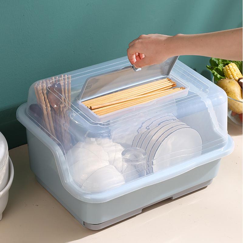 Nhà Bếp Món Ăn Phơi Bộ Đồ Ăn Lưu Trữ Giá Đỡ Có Nắp Điện Bát Di Động Đồ Ăn Tiện Dụng Nhà Tổ Chức Nhà Tổ Chức