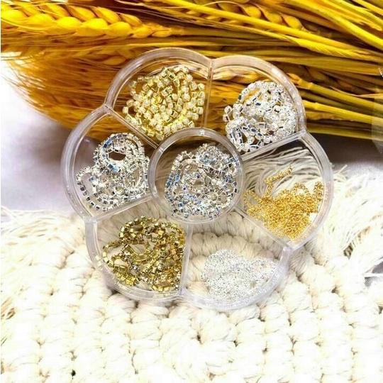 Hộp dây đá 7 ngăn nhiều kiểu dành cho Nail tiện lợi