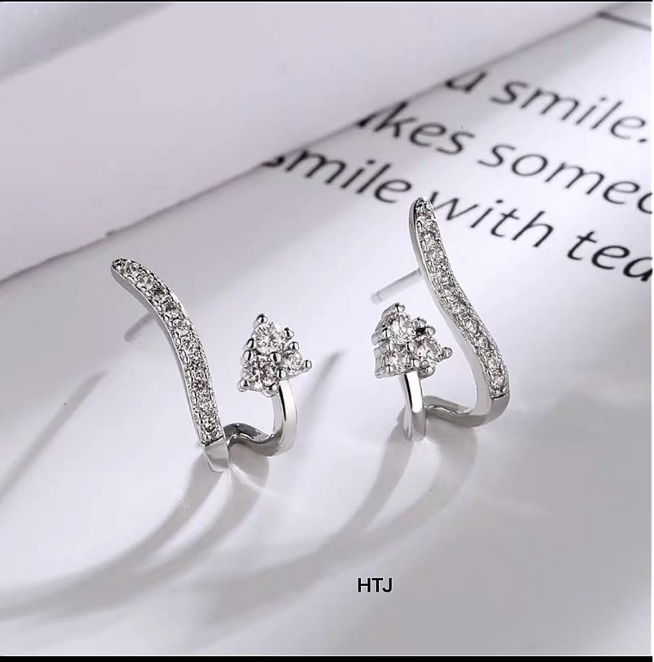 Bông tai bạc thời trang chất liệu bạc s925 MS45t