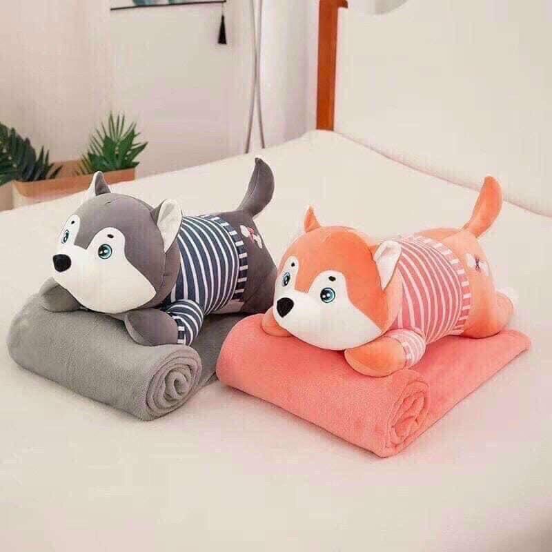 Bộ chăn kèm gấu bông 2 trong 1 dễ thương