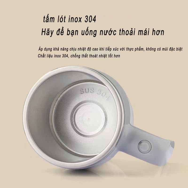 Cốc khuấy tự động dùng pin siêu tiện chất liệu thép 304 không rỉ giữ nhiệt tốt - Hàng chính hãng dododios