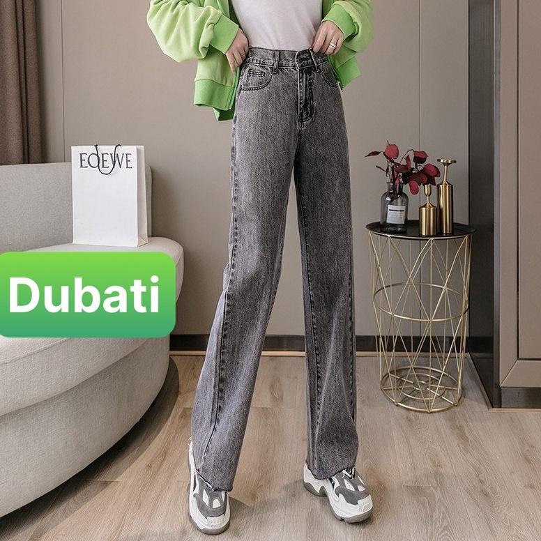 QUẦN BAGGY JEAN NỮ CHẤT BÒ ĐEN XÁM XANH ỐNG SUÔNG RỘNG DÀI LƯNG CAO NÂNG MÔNG PHONG CÁCH CAO CẤP MỚI - DUBATI FASHION