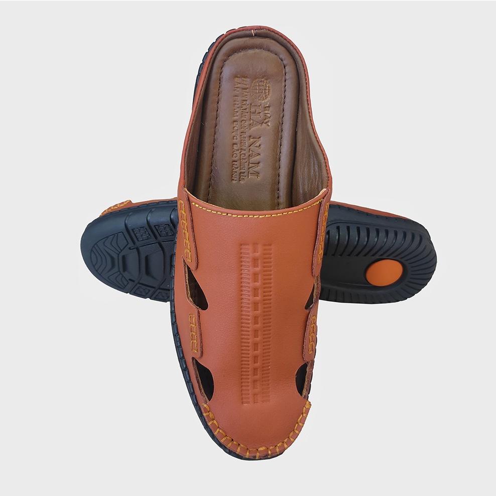 Dép Bít Mũi Nam HÀ NAM Da Bò Thật Cao Cấp GSB20108